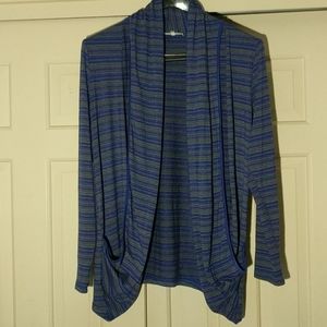 Hawthorn open striped blue/grey cardigan in EUC. Size medium